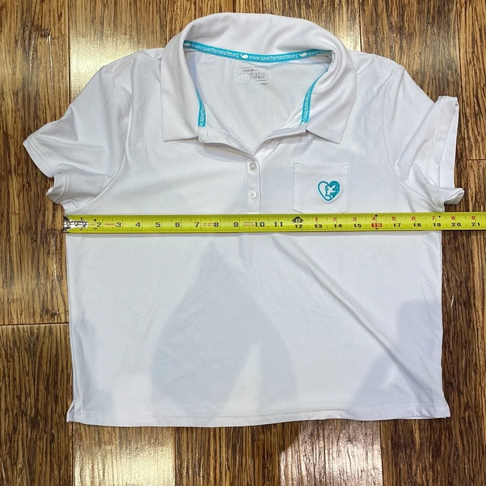 Chubby Mermaids white athletic cropped tennis polo top size XL